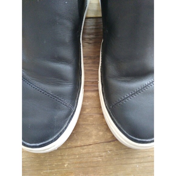 Toms Paxton black leather faux fur lined slip on high top sneaker size 7 - Picture 3 of 7